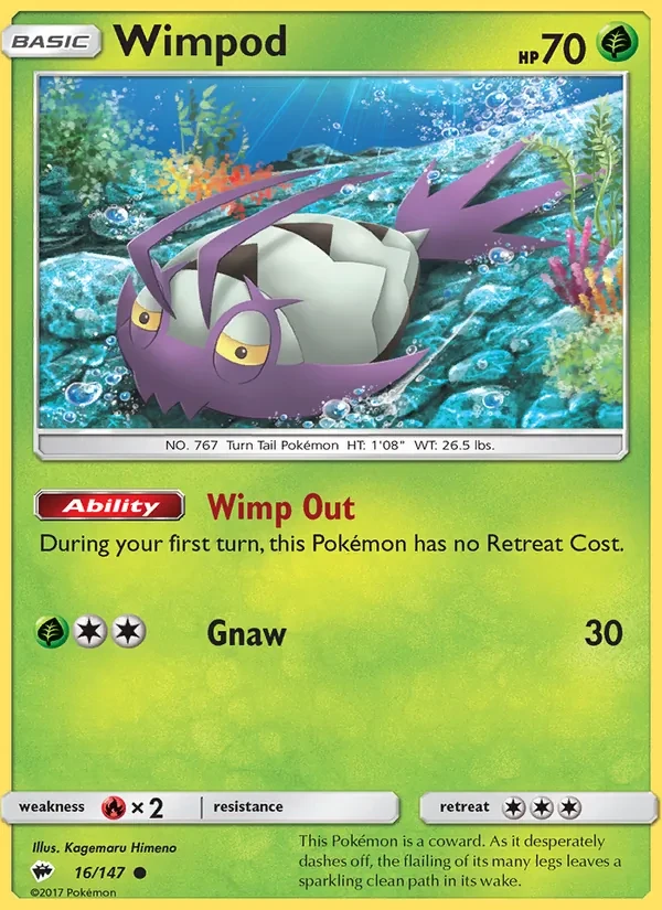 Wimpod 16/147 Burning Shadows Pokémon card