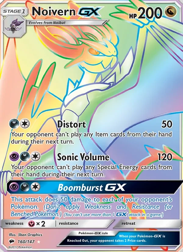Noivern GX 160/147 Burning Shadows Pokémon card