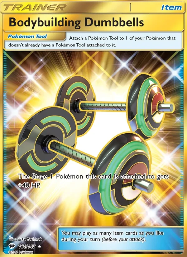 Bodybuilding Dumbbells 161/147 Burning Shadows Pokémon card