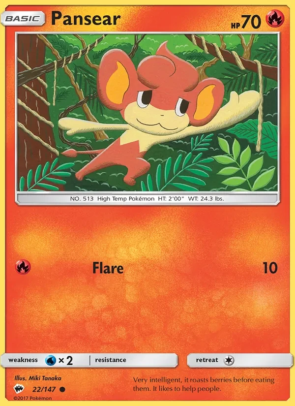 Pansear 22/147 Burning Shadows Pokémon Karte