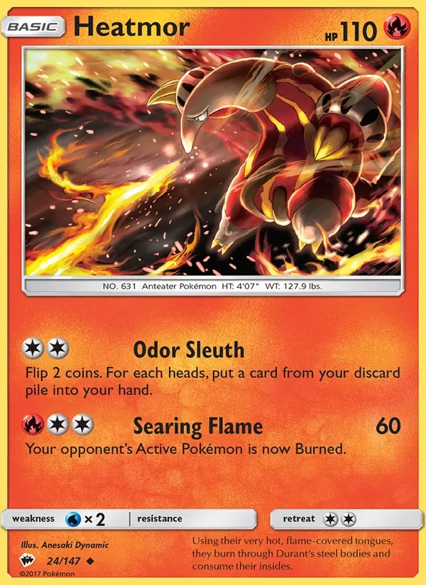 Heatmor 24/147 Burning Shadows Pokémon Karte