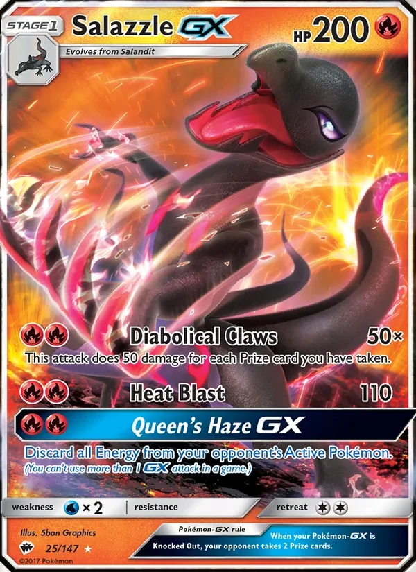 Salazzle GX 25/147 Burning Shadows Pokémon card