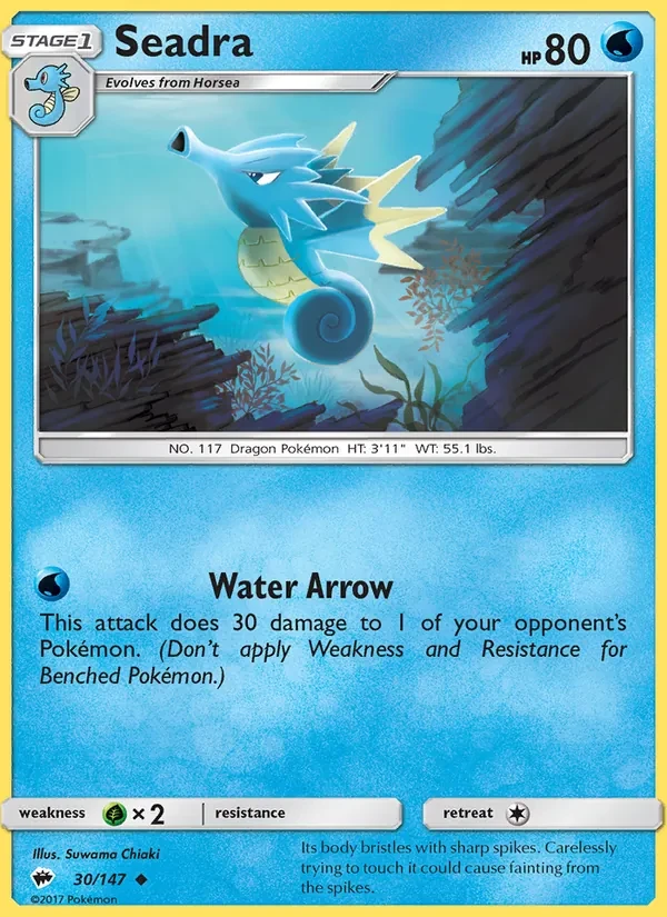 Seadra 30/147 Burning Shadows Pokémon card