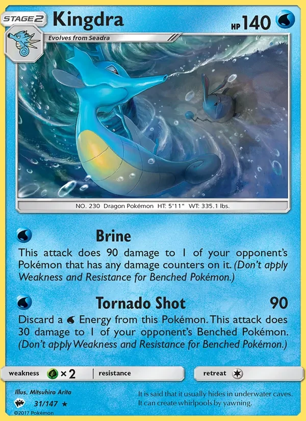 Kingdra 31/147 Burning Shadows Pokémon card