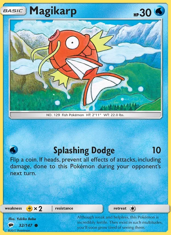 Magikarp 32/147 Burning Shadows Pokémon card