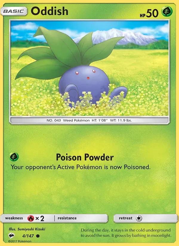 Oddish 4/147 Burning Shadows Pokémon Karte