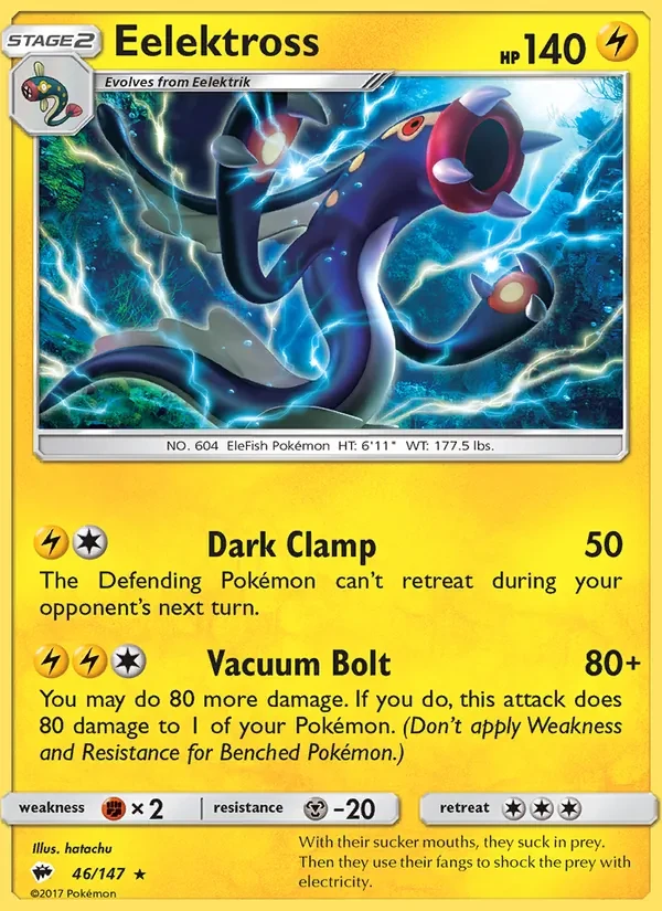 Eelektross 46/147 Burning Shadows Pokémon card