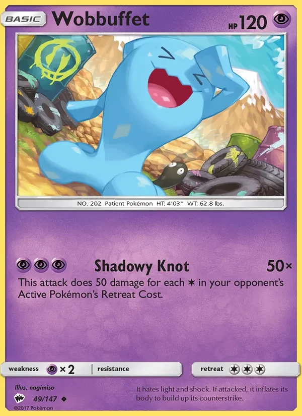 Wobbuffet 49/147 Burning Shadows Pokémon card