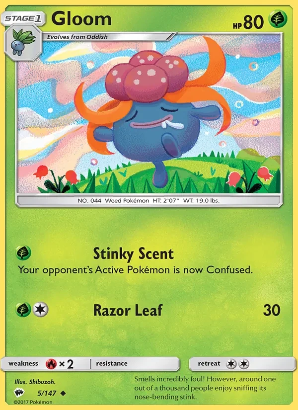 Gloom 5/147 Burning Shadows Pokémon card
