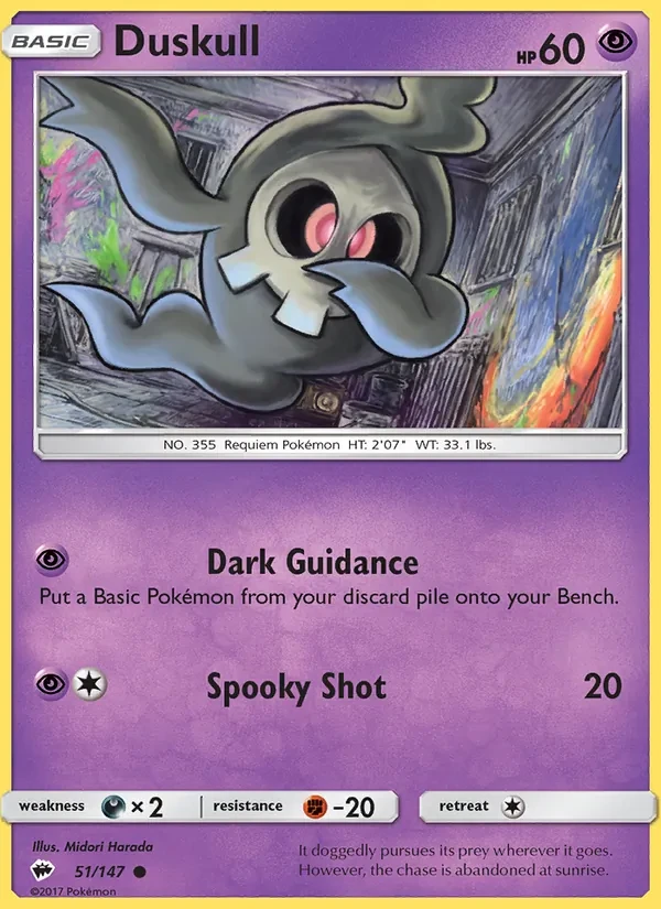 Duskull 51/147 Burning Shadows Pokémon card