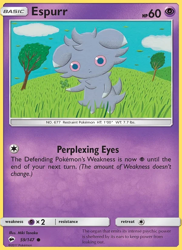 Espurr 59/147 Burning Shadows Pokémon card