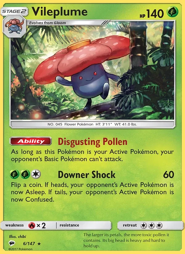 Vileplume 6/147 Burning Shadows Pokémon card