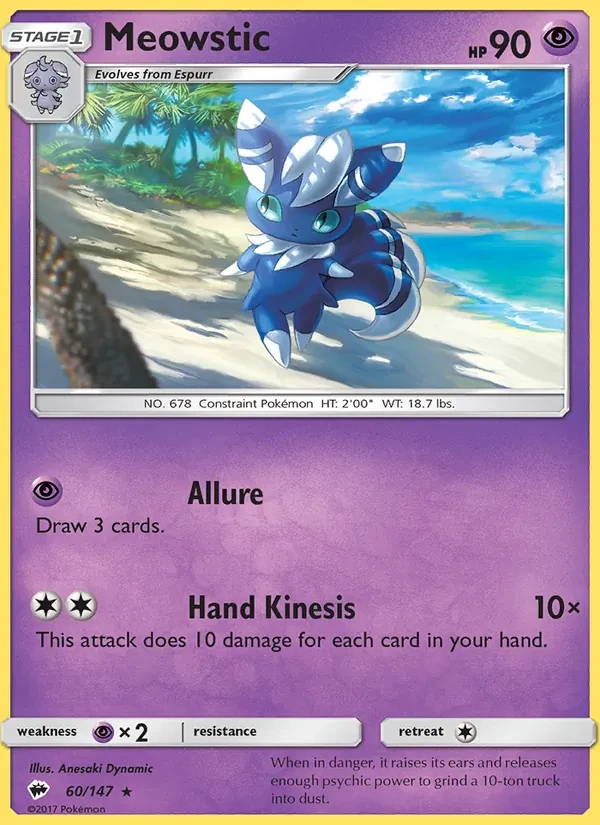 Meowstic 60/147 Burning Shadows Pokémon card