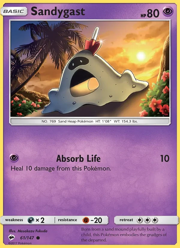 Sandygast 61/147 Burning Shadows Pokémon card