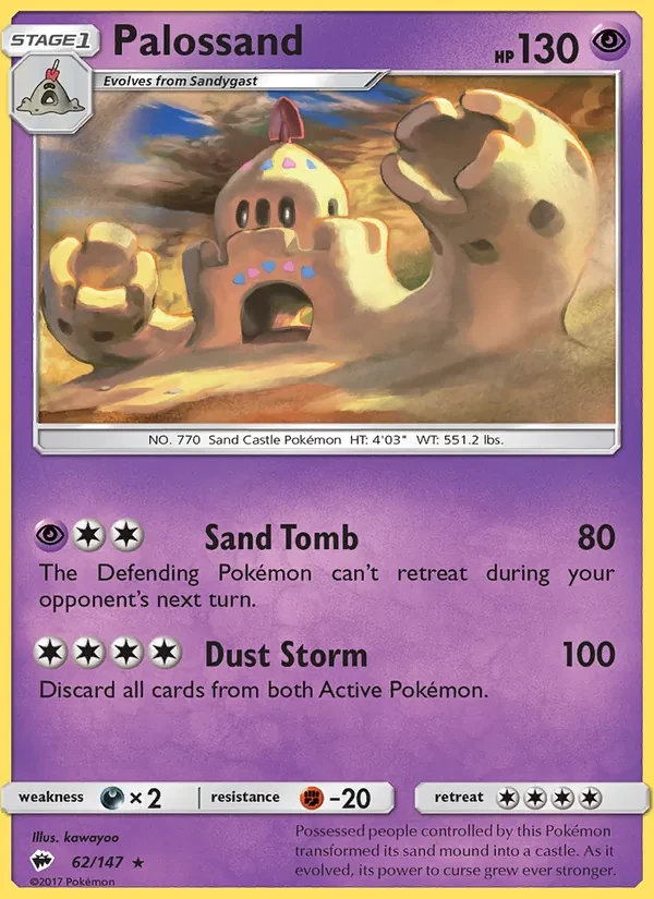 Palossand 62/147 Burning Shadows Pokémon card