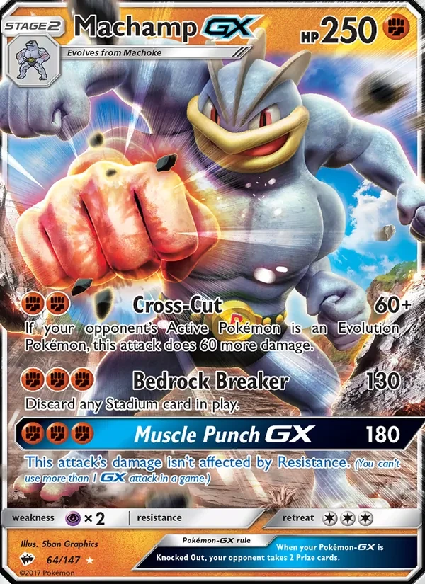 Machamp GX 64/147 Burning Shadows Pokémon card