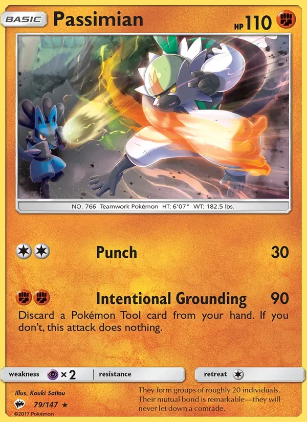 Passimian 79/147 Burning Shadows Pokémon card