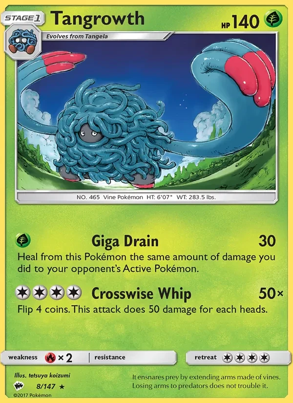 Tangrowth 8/147 Burning Shadows Pokémon card