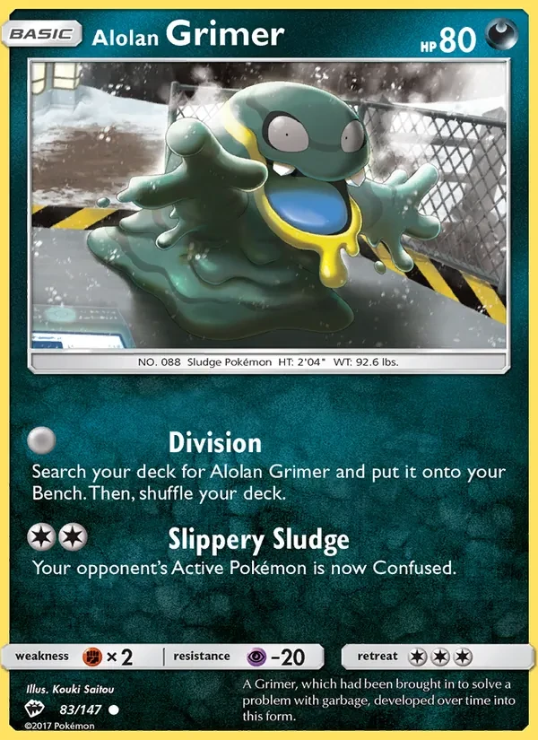 Alolan Grimer 83/147 Burning Shadows Pokémon card