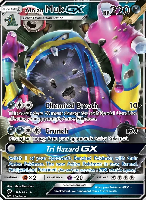 Alolan Muk GX 84/147 Burning Shadows Pokémon card