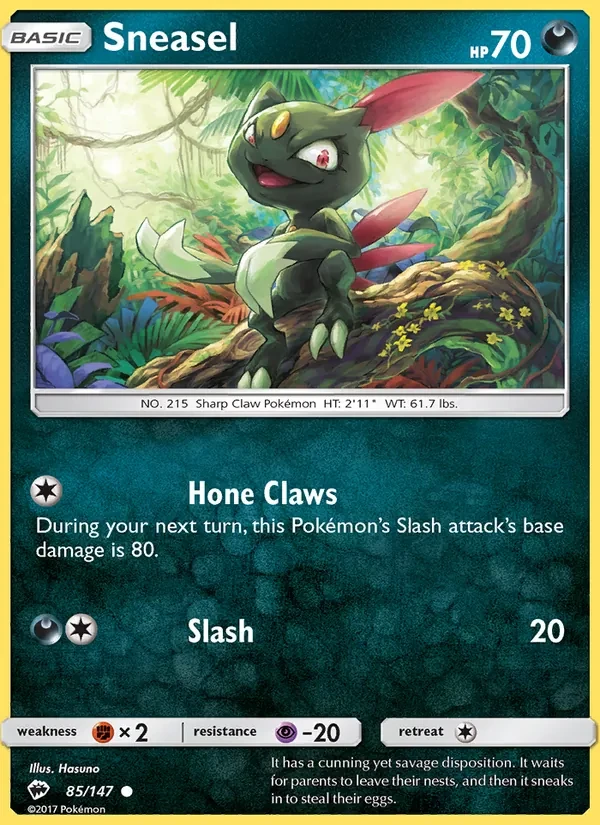 Sneasel 85/147 Burning Shadows Pokémon card