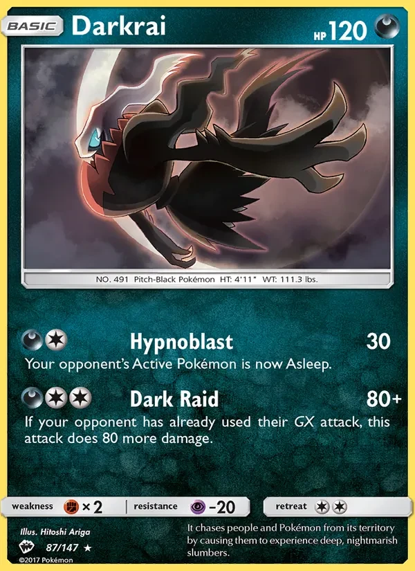 Darkrai 87/147 Burning Shadows Pokémon card
