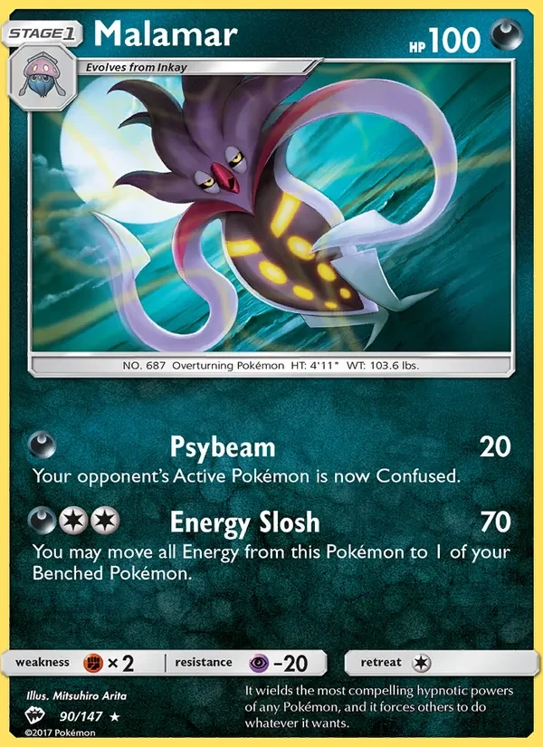 Malamar 90/147 Burning Shadows Pokémon card