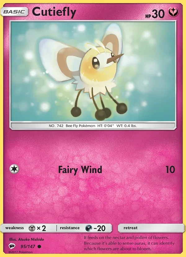 Cutiefly 95/147 Burning Shadows Pokémon Karte
