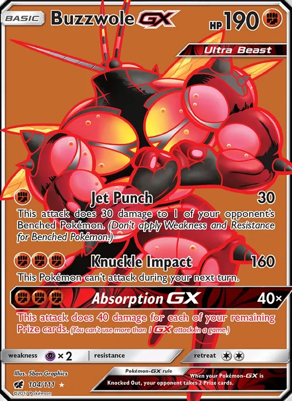 Buzzwole GX 104/111 Crimson Invasion Pokémon card