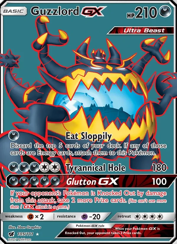 Guzzlord GX 105/111 Crimson Invasion Pokémon card
