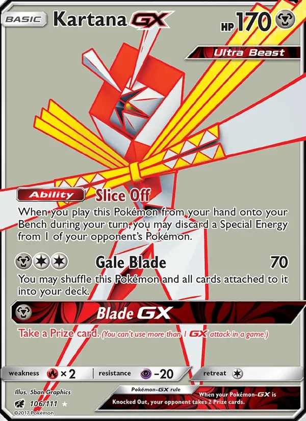 Carta Pokémon Kartana GX 106/111 Crimson Invasion