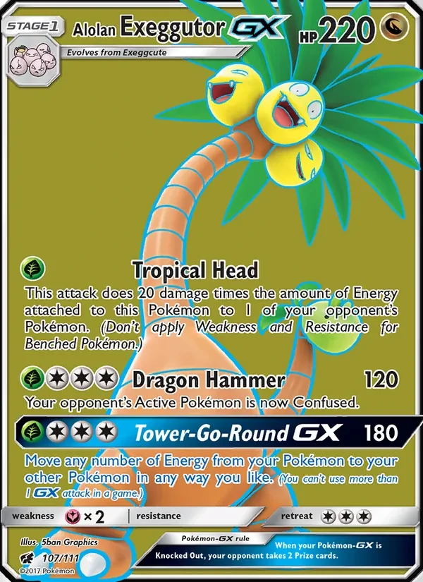 Alolan Exeggutor GX 107/111 Crimson Invasion Pokémon card