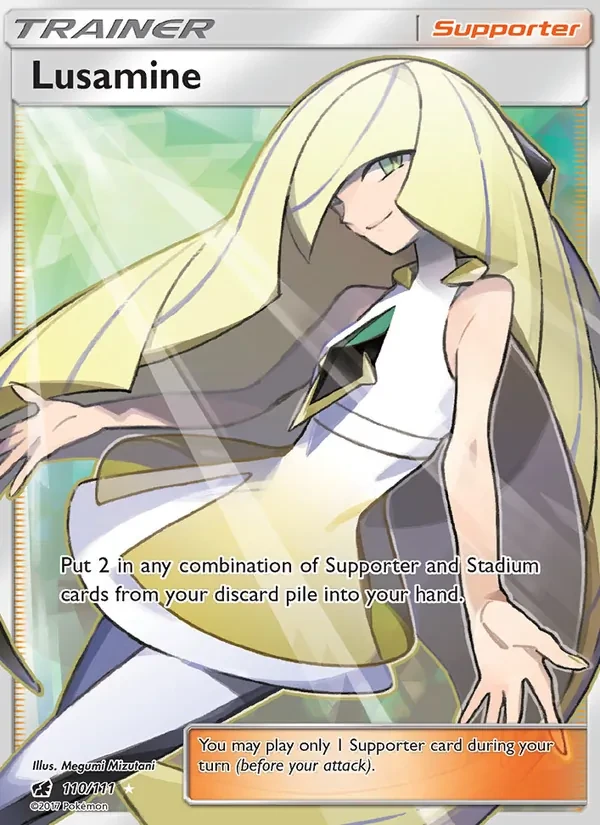 Lusamine 110/111 Crimson Invasion Pokémon card