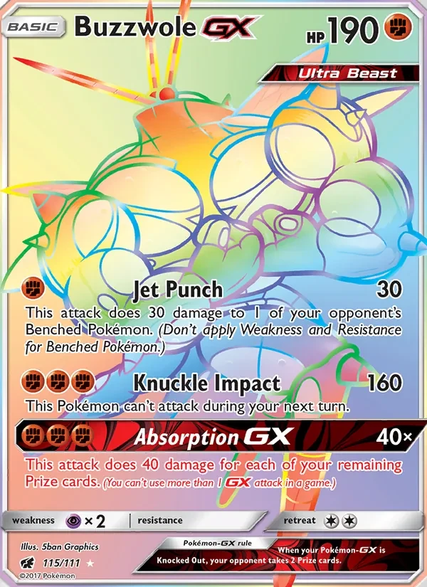 Buzzwole GX 115/111 Crimson Invasion Pokémon card