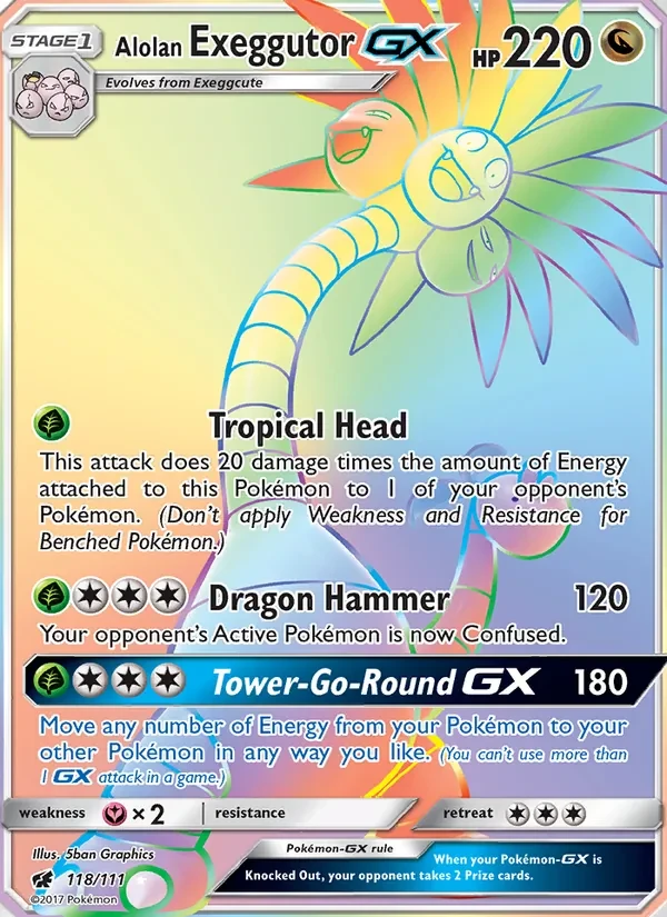 Alolan Exeggutor GX 118/111 Crimson Invasion Pokémon Karte