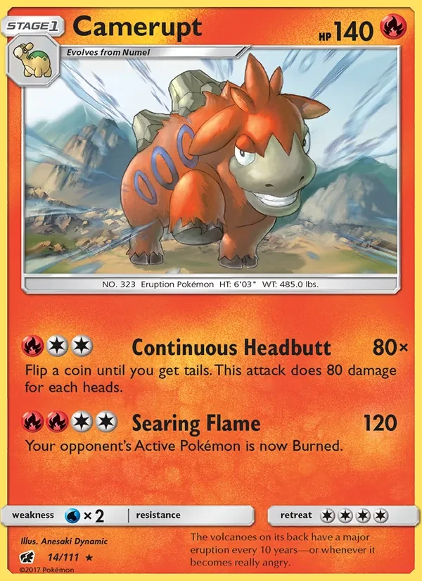 Camerupt 14/111 Crimson Invasion Pokémon card