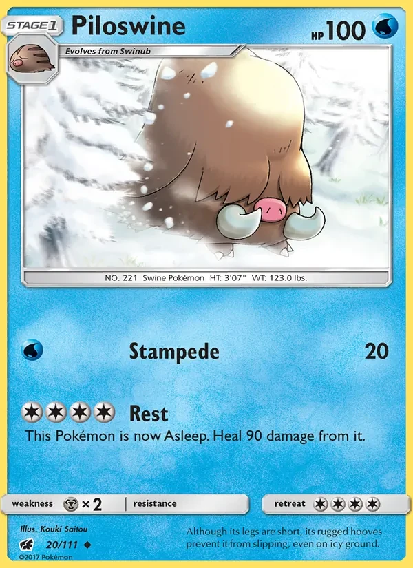 Piloswine 20/111 Crimson Invasion Pokémon card