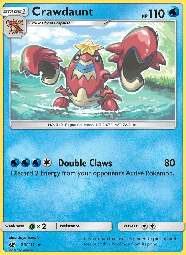 Crawdaunt 25/111 Crimson Invasion Pokémon card
