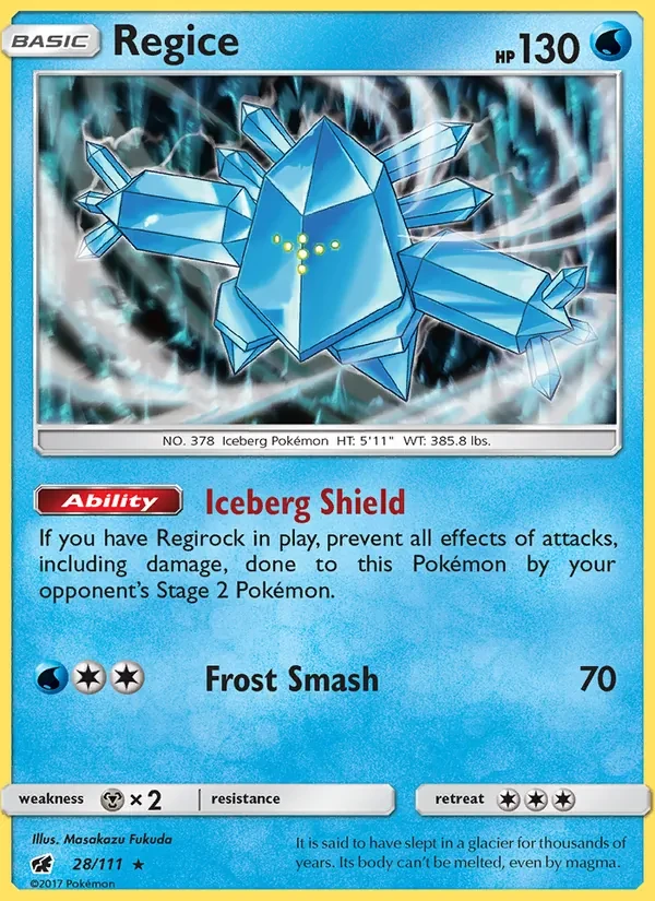 Regice 28/111 Crimson Invasion Pokémon card
