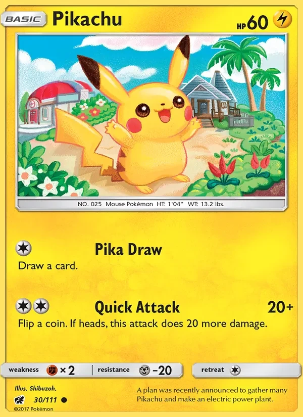 Pikachu 30/111 Crimson Invasion Pokémon card