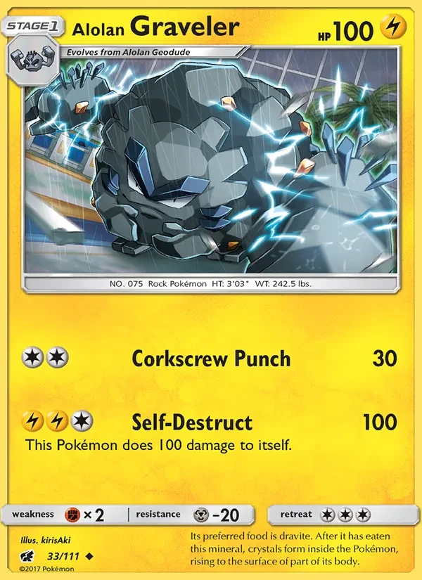 Alolan Graveler 33/111 Crimson Invasion Pokémon card