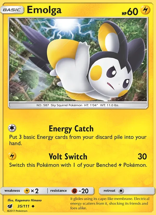 Emolga 35/111 Crimson Invasion Pokémon card