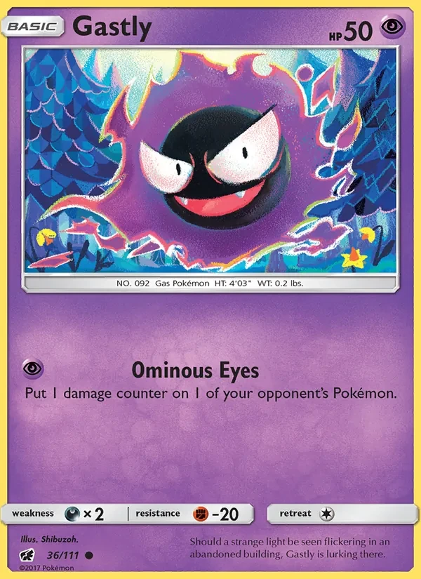Gastly 36/111 Crimson Invasion Pokémon Karte
