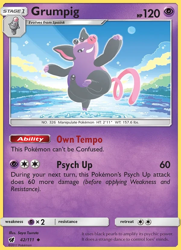 Grumpig 42/111 Crimson Invasion Pokémon card