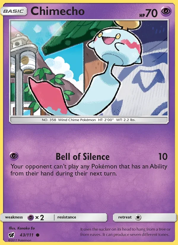 Chimecho 43/111 Crimson Invasion Pokémon card