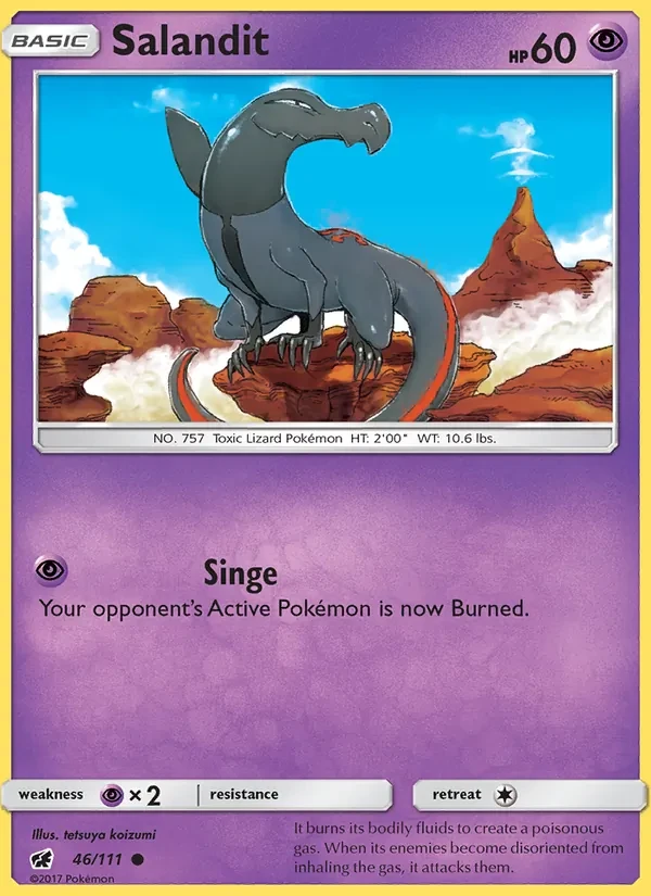 Salandit 46/111 Crimson Invasion Pokémon card