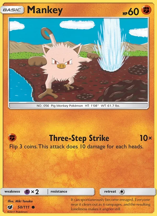 Mankey 50/111 Crimson Invasion Pokémon card