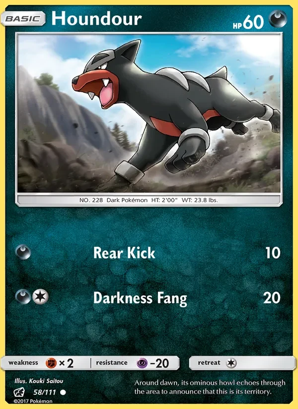 Houndour 58/111 Crimson Invasion Pokémon card
