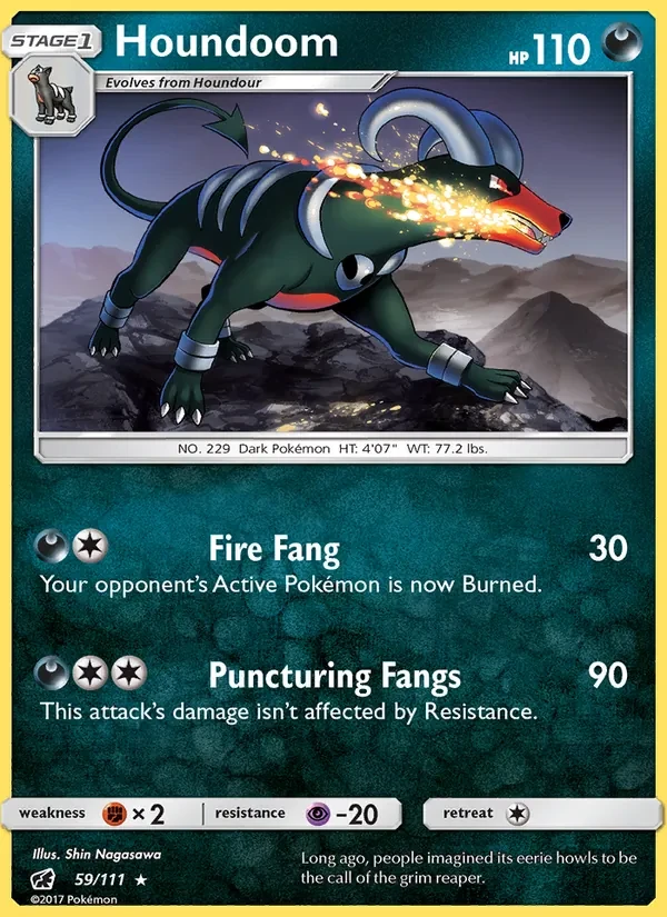 Houndoom 59/111 Crimson Invasion Pokémon card