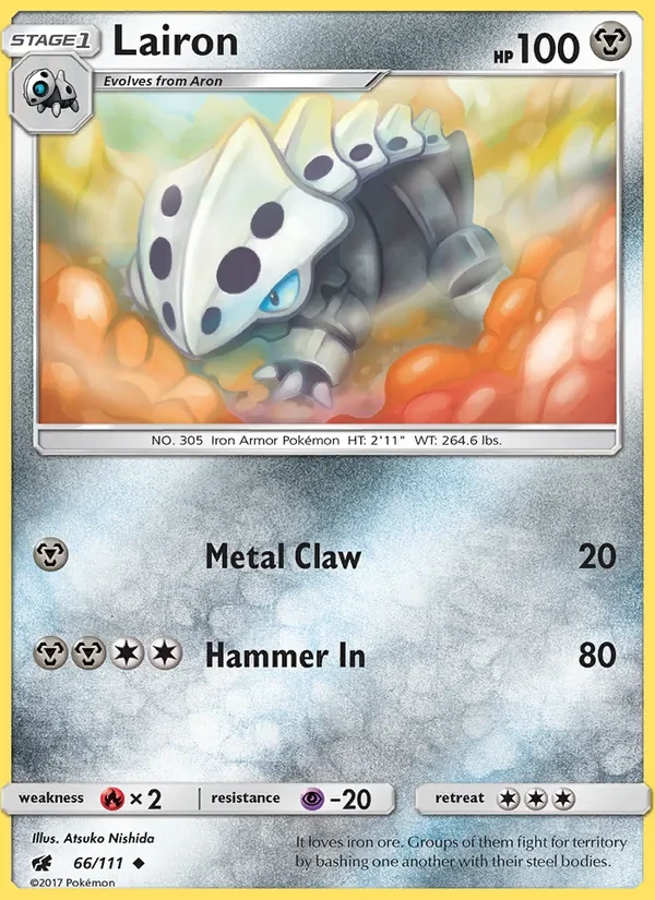 Lairon 66/111 Crimson Invasion Pokémon card
